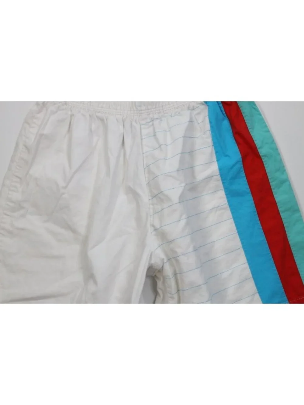 Vintage 90s Streetwear Mens Large Striped Color Block Above Knee Shorts USA